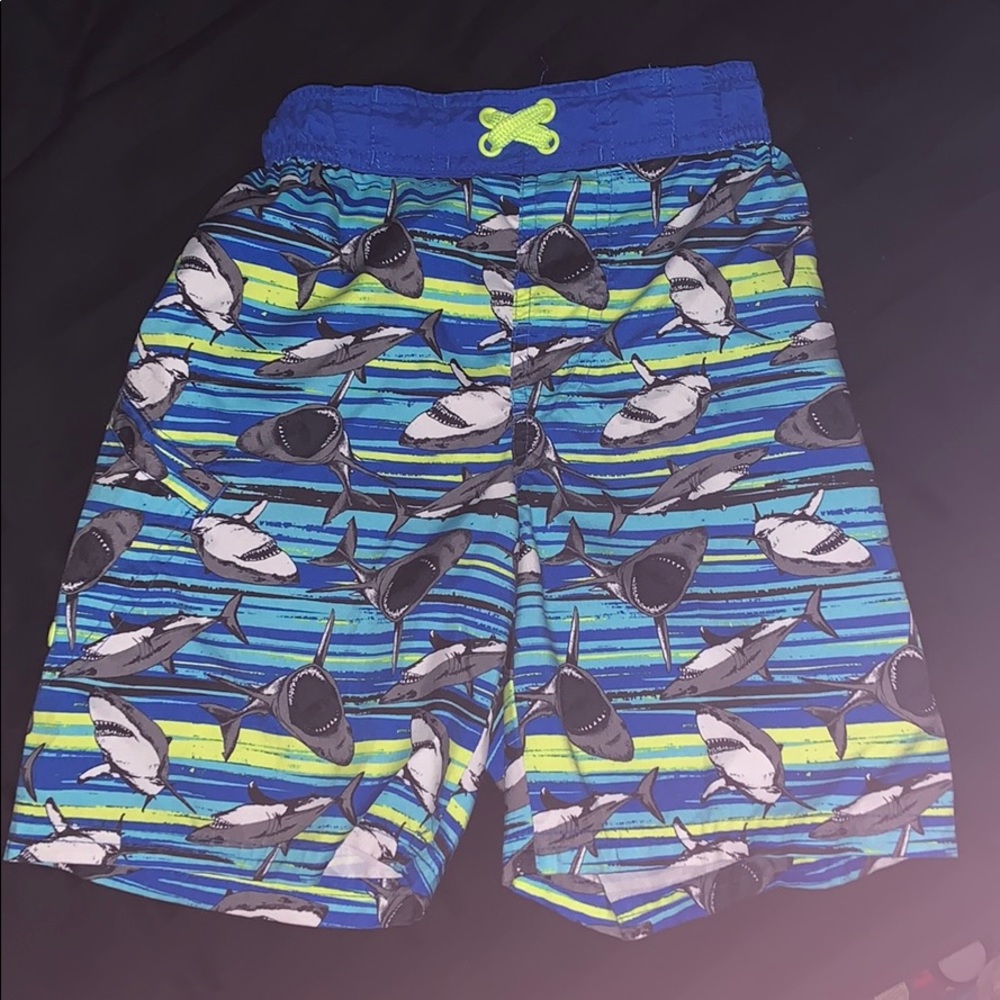 Blue Swim Shorts with Sharks 🦈